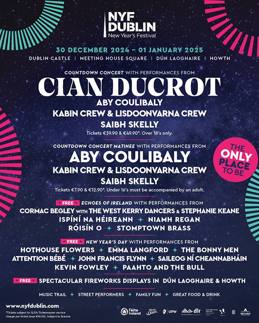 NYF Dublin Poster with artist lineup